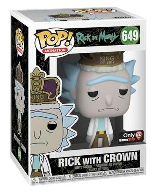 Figurka Funko POP! Rick And Morty Rick with Crown GameStop #649 – zdjęcie 2
