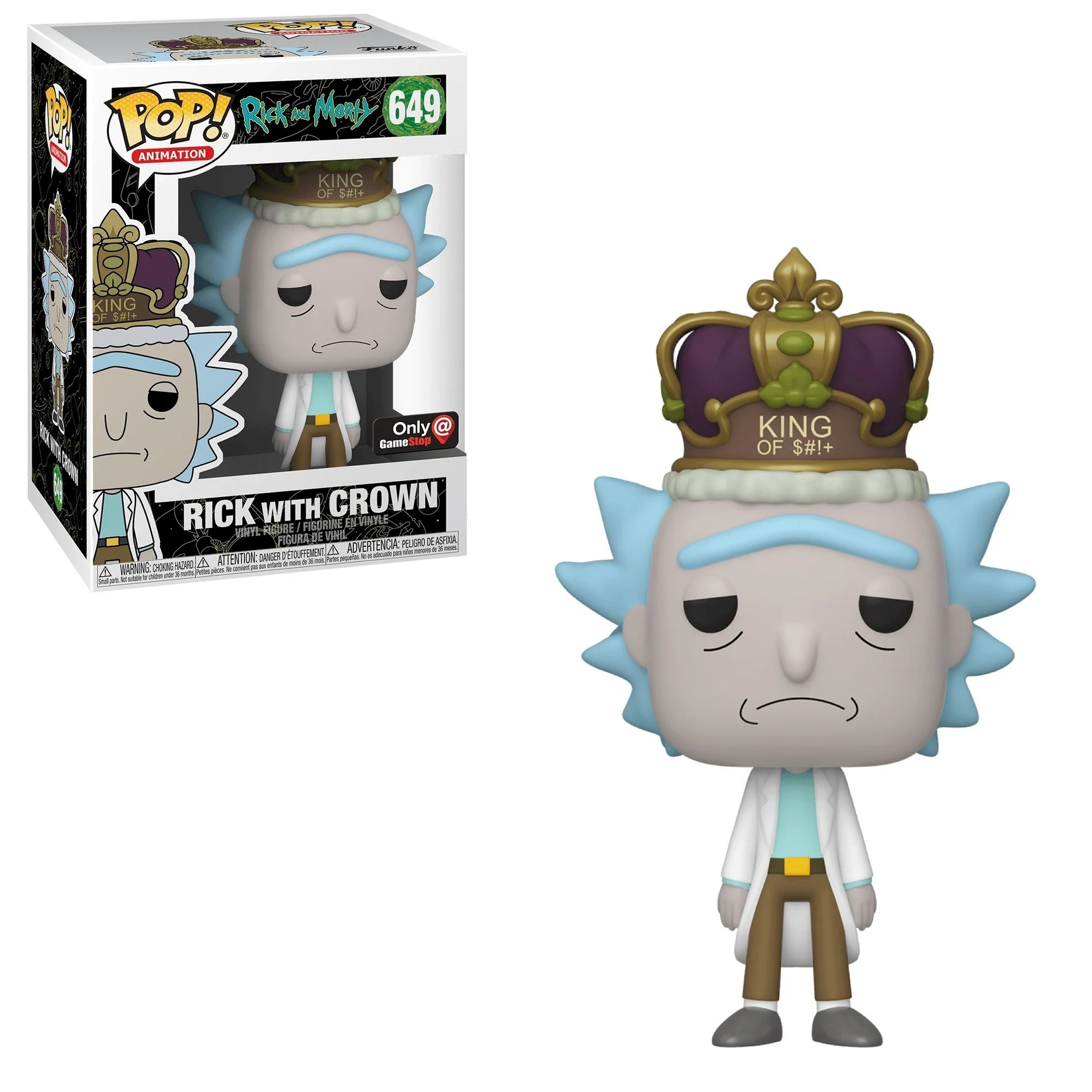 Figurka Funko POP! Rick And Morty Rick with Crown GameStop #649