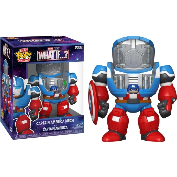 Funko POP! What If? What If...? - Captain America Mech with Captain America Bitty Pop! Bot Figure