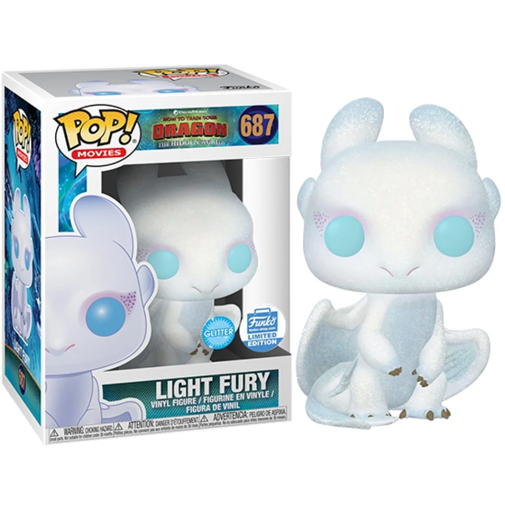 Figurka How to Train Your Dragon Funko pop Light Fury 687 Glitter – zdjęcie 3