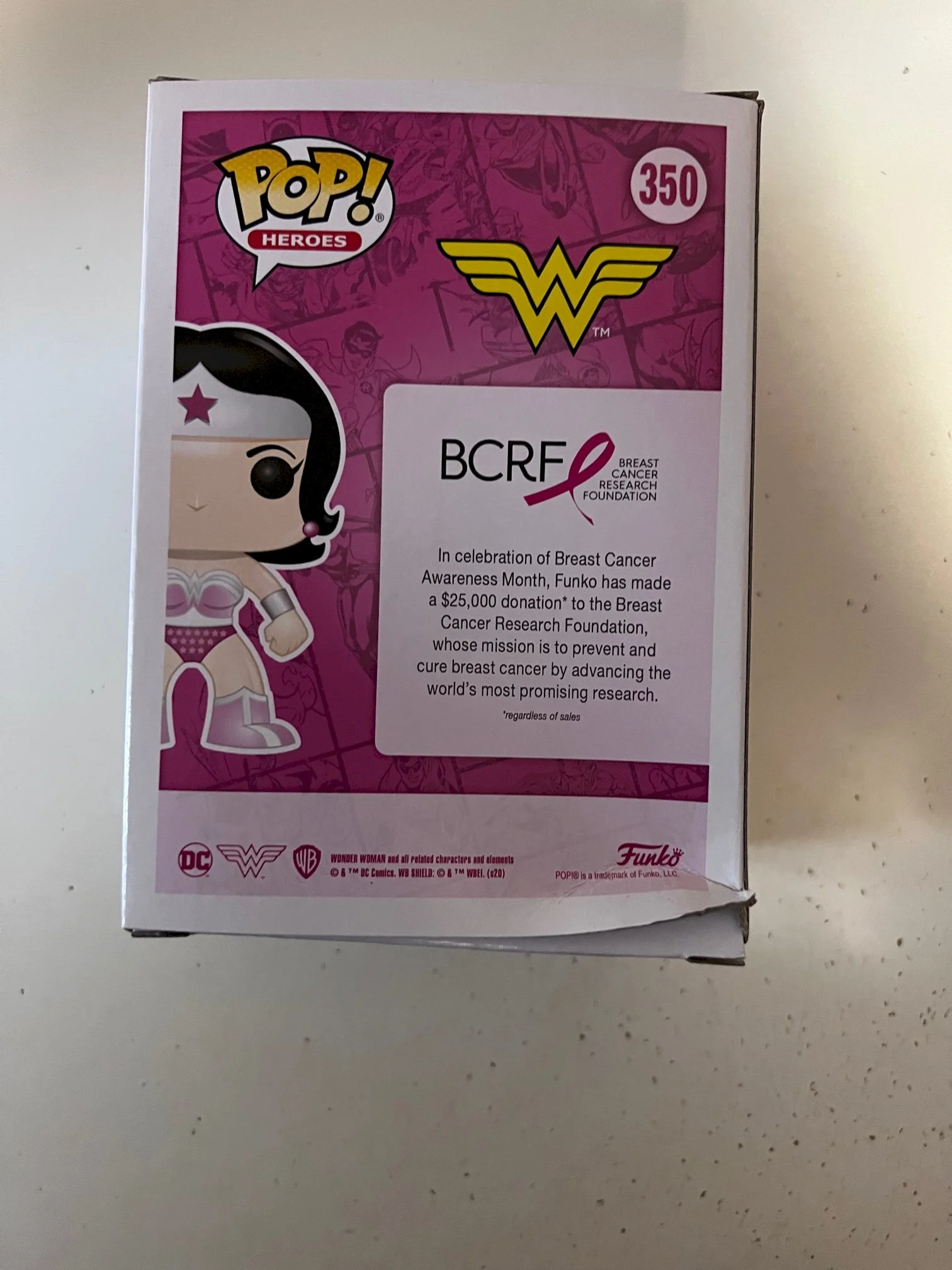 Figurka Funko Pop DC Comics Breast Cancer Awareness: Wonder Woman 350 (Porwane pudełko - zdjęcie) – zdjęcie 2