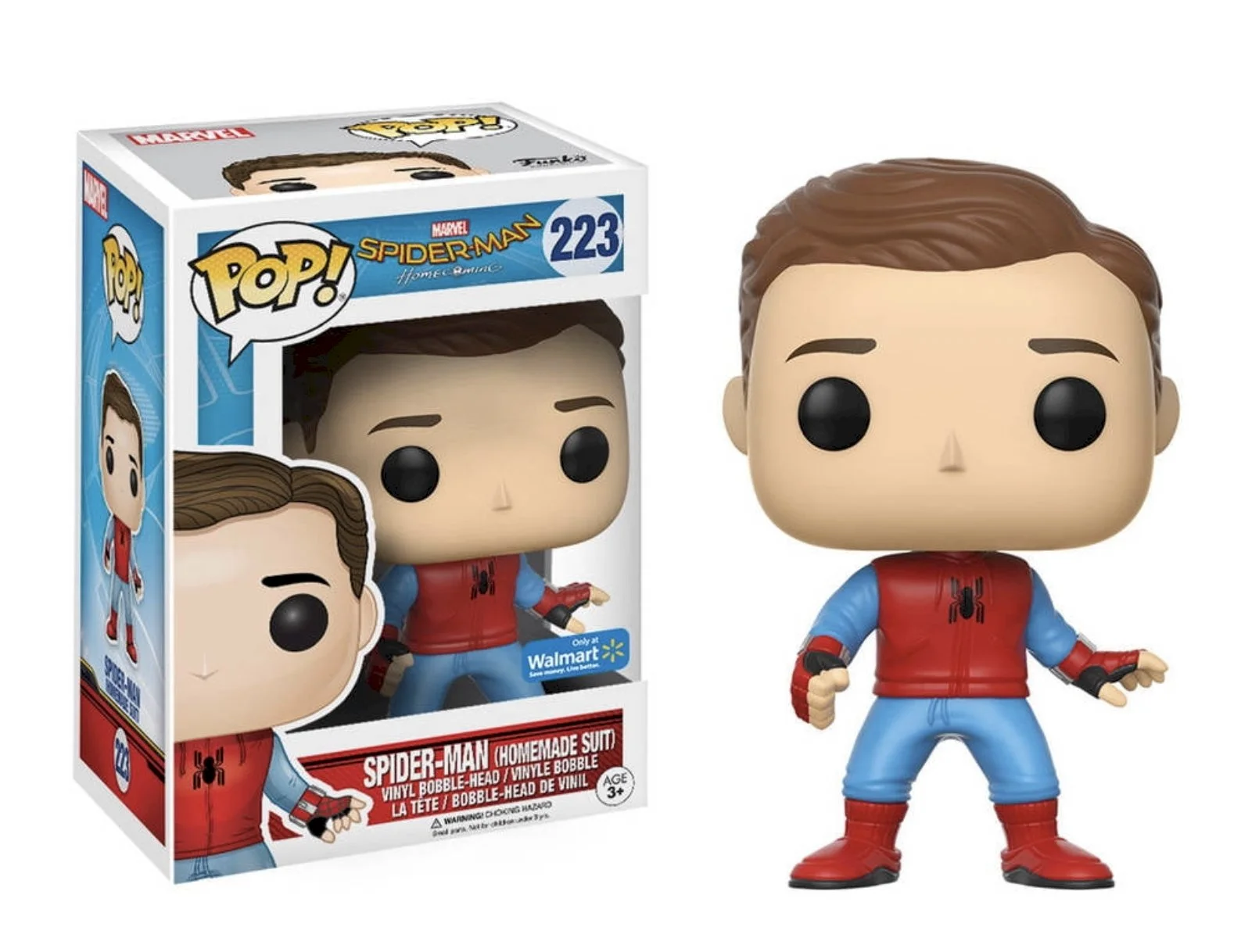 Figurka Funko POP Marvel: Spider-Man Homemade Suit 223 Walmart Exclusive (Niewielkie zagięcie pudełka - zdjęcie)