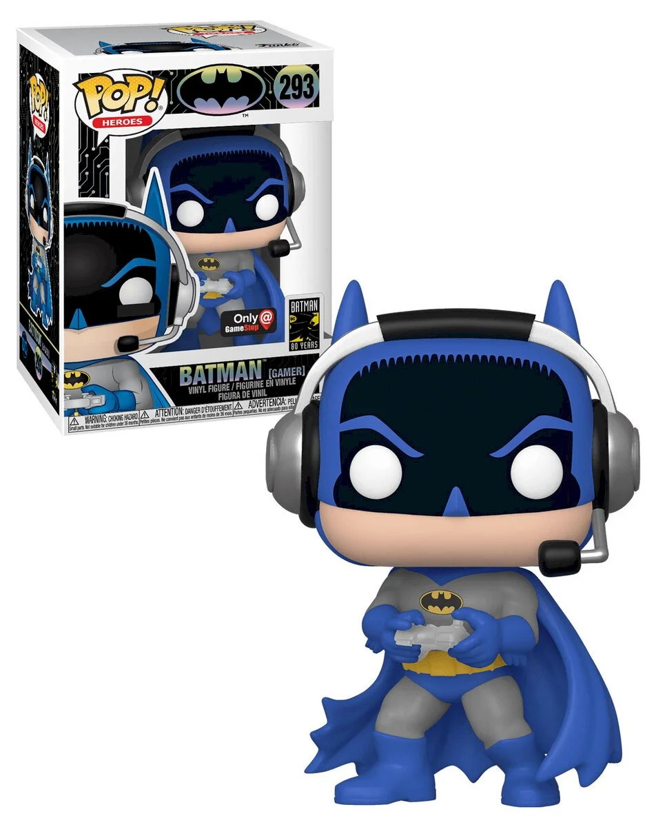 Figurka Funko Pop D.C. Heroes: Batman (Gamer) 293 GameStop Exc *Na zamówienie – zdjęcie 3