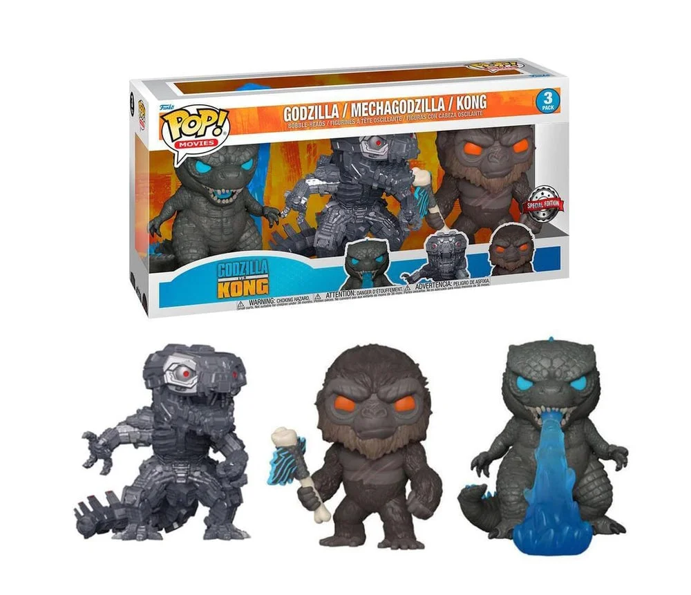 Funko POP! zestaw 3 figurek Godzilla Vs Kong: Gozilla, Mechagodzilla, Kong Special Edition