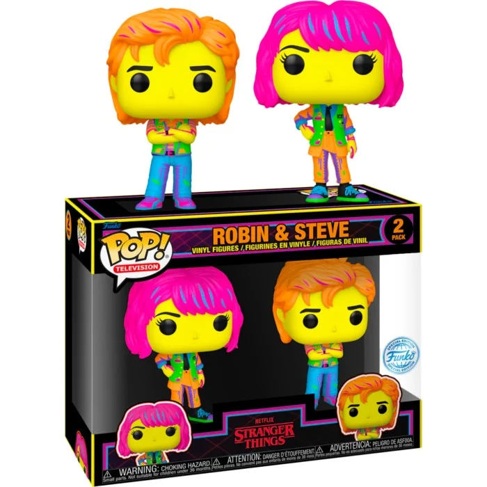 Funko POP! Stranger Things 4 - Robin & Steve Blacklight 2-Pack Glow Special Edition #2