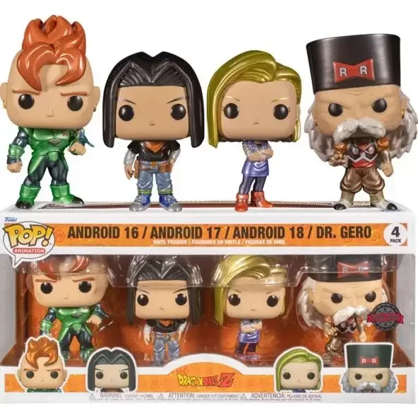 Figurka Funko POP! Dragon Ball Z Android 16 / Android 17 / Android 18 / Dr. Gero 4 Pack Special Edition *Lekko uszkodzony box