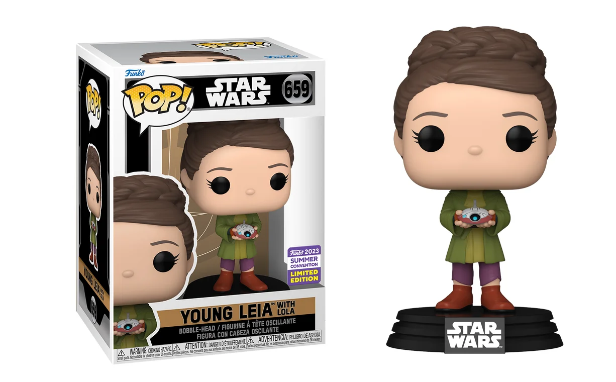 Figurka Funko POP! Star Wars: Young Leia with Lola 659 2023 San Diego Comic Con