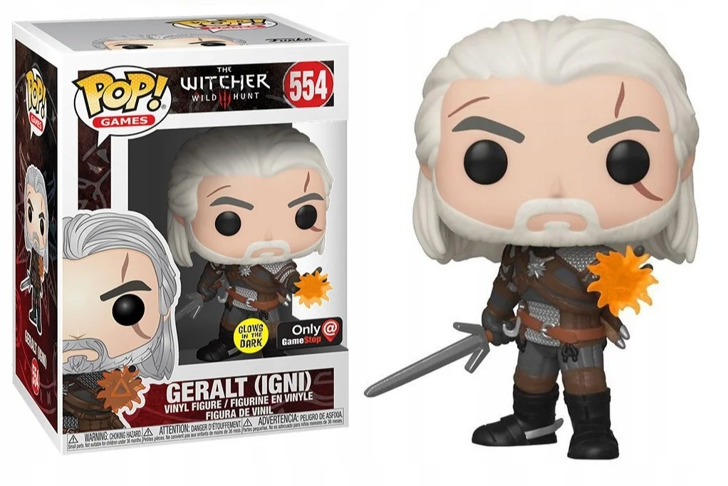 Figurka Funko POP! The Witcher Geralt 554 GameStop Glow Exclusive* Uszkodzony box
