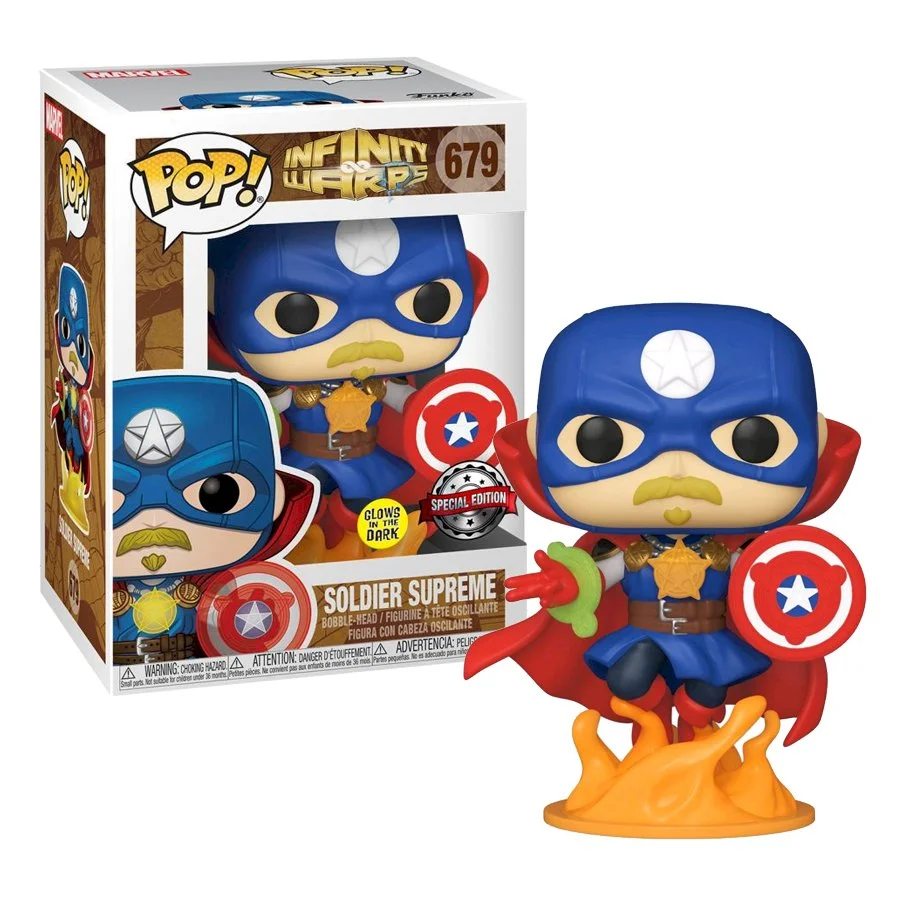 Figurka MARVEL: Infinity Warps Funko POP Soldier Supreme 679 Glow Exc – zdjęcie 3