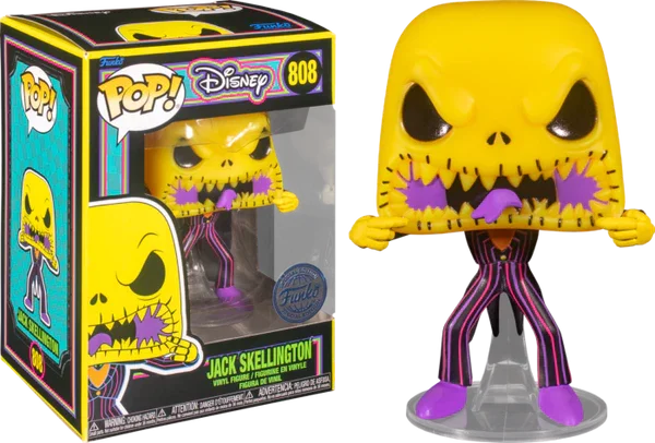 Figurka Funko POP! The Nightmare Before Christmas: Jack Skellington with Scary Face Blacklight #808