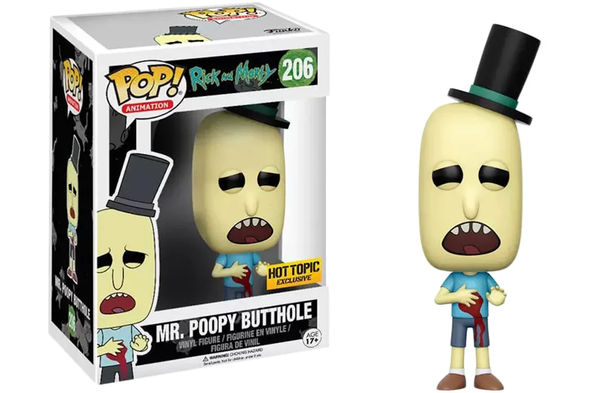 Funko POP! Rick And Morty Mr. Poopy Butthole with gunshot Hot Topic #206