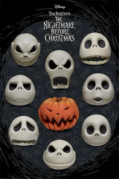 Plakat 61x91 The Nightmare Before Christmas: Many faces of Jack