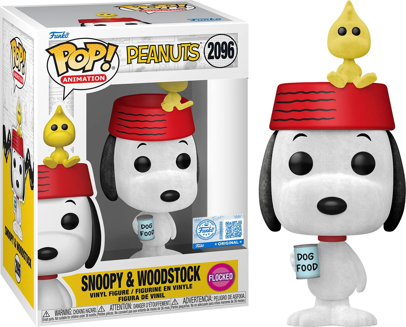 Figurka Funko POP! Peanuts - Snoopy with Woodstock Flocked #2096 Special Edition