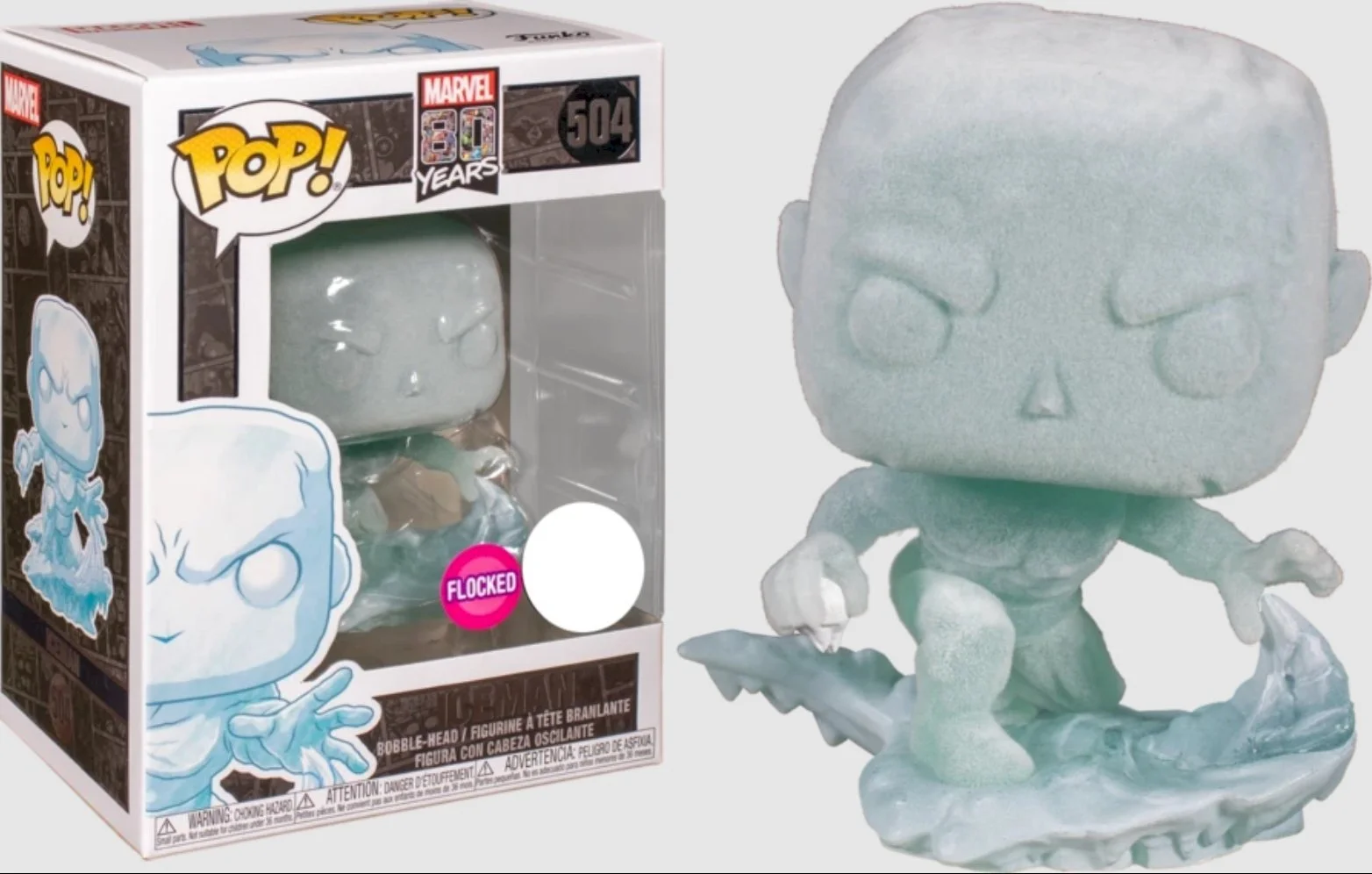 Figurka Funko POP! MARVEL: 80th Iceman 504 Flocked (Lekkie uszkodzenie) – zdjęcie 3