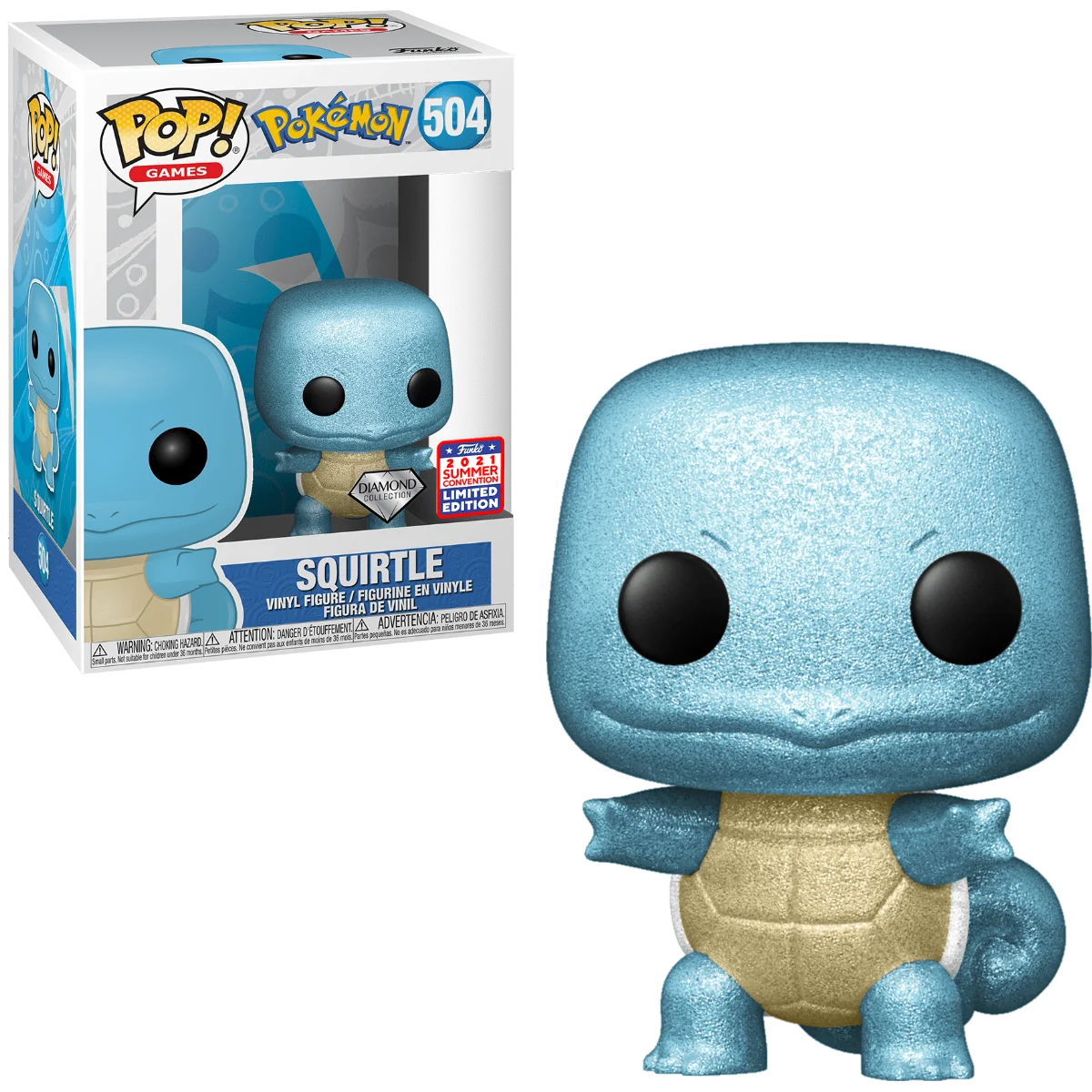 Figurka Funko POP! Games Pokemon - Squirtle (Diamond)(2021 Summer Convention) Special Edition #504 *Na zamówienie