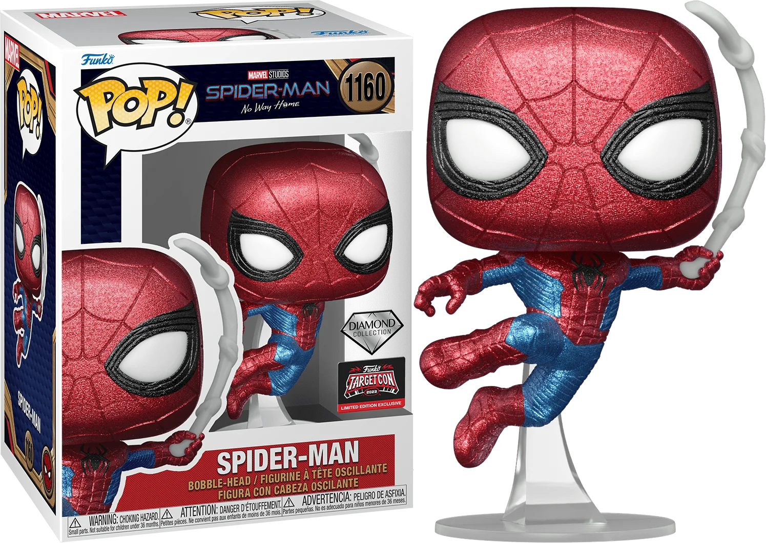 Figurka Funko Pop! Marvel: Spider-Man No Way Home - Spider-Man (Diamond)(Targetcon) #1160* Na zamówienie