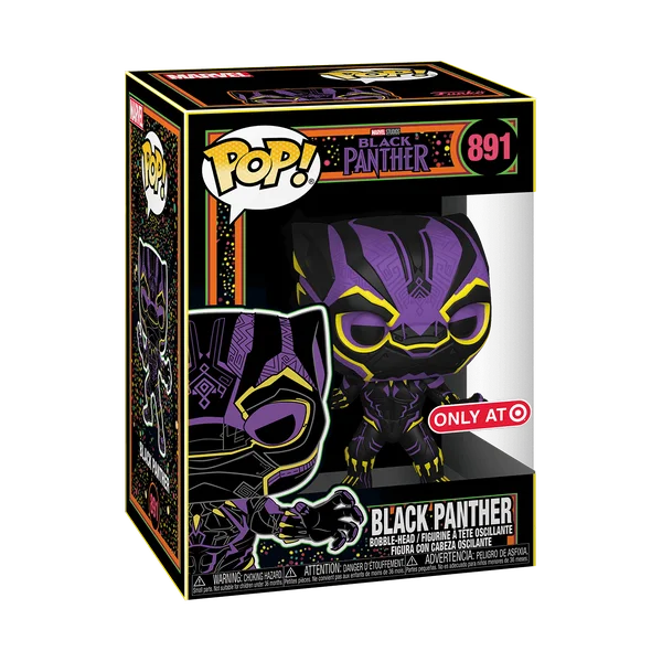 Funko POP! Marvel N4S POP&Tee: Marvel Blacklight- Black Panther(POP) 891 (Exclusive) *Na zamówienie