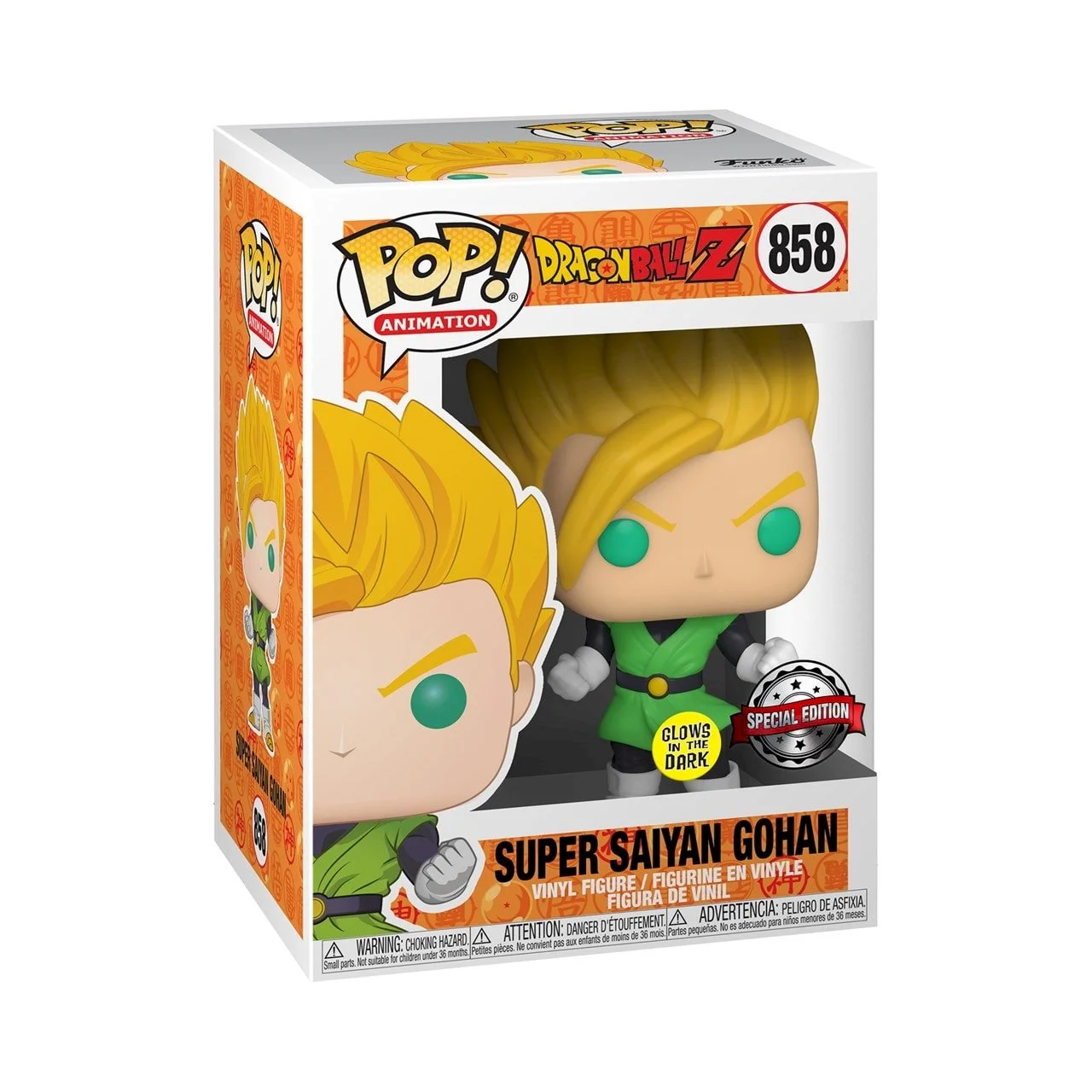 Funko POP! Dragon Ball Z Super Saiyan Gohan Glow Special Edition #858 *Uszkodzony box