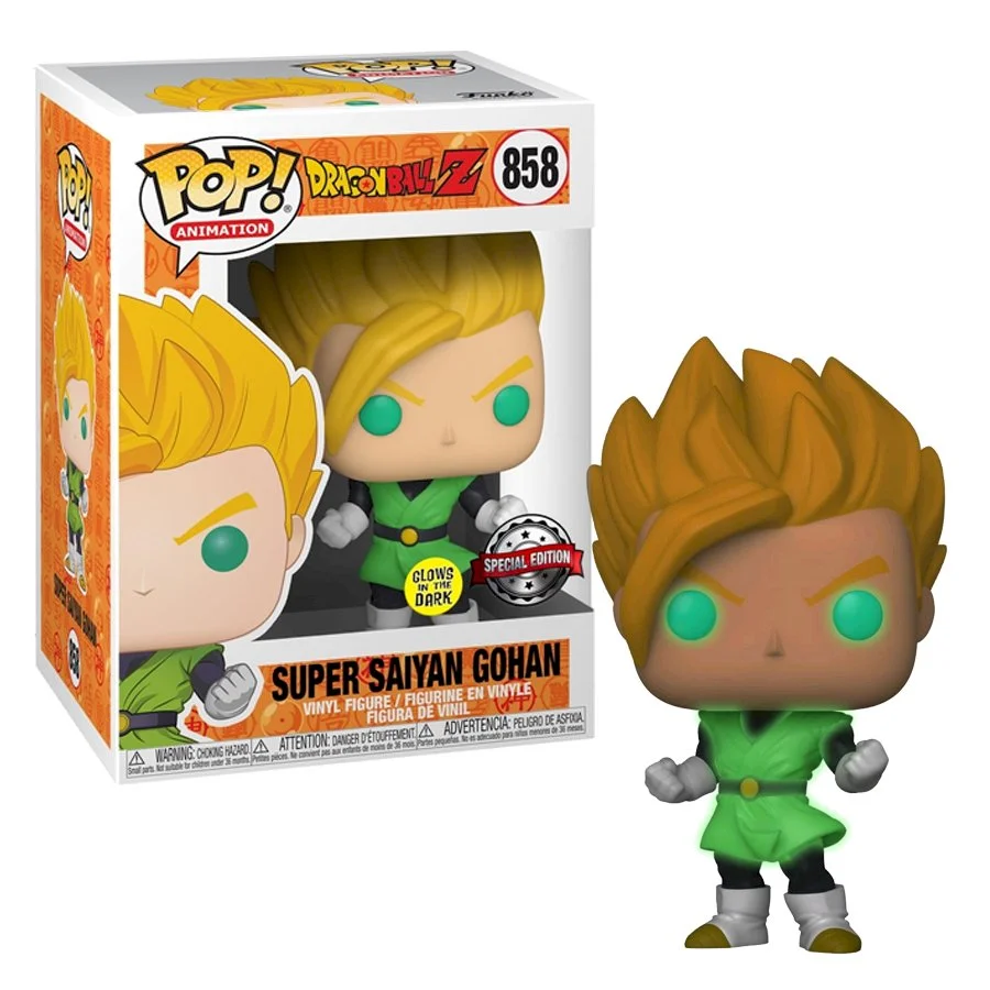 Funko POP! Dragon Ball Z Super Saiyan Gohan Glow Special Edition #858 *Uszkodzony box