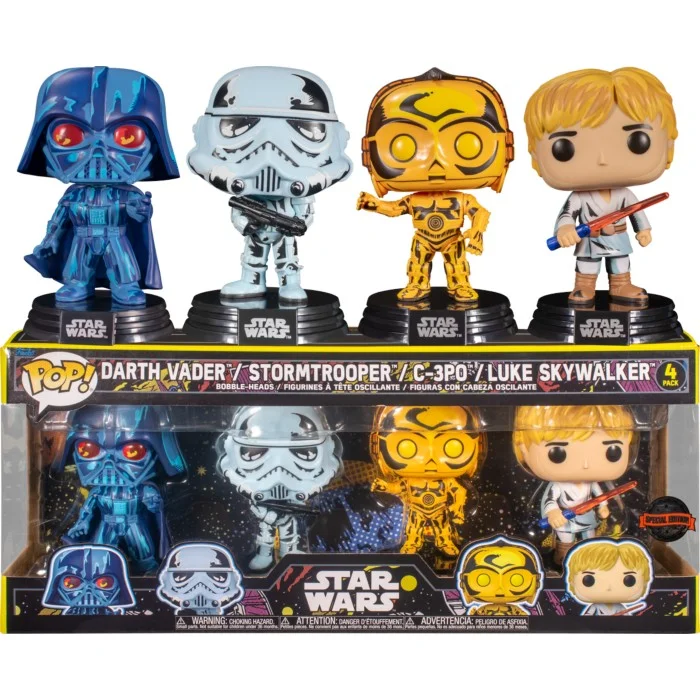 Funko POP! Star Wars - Darth Vader, Luke Skywalker, C-3PO & Stormtrooper Retro Series 4-Pack Special Edition #4