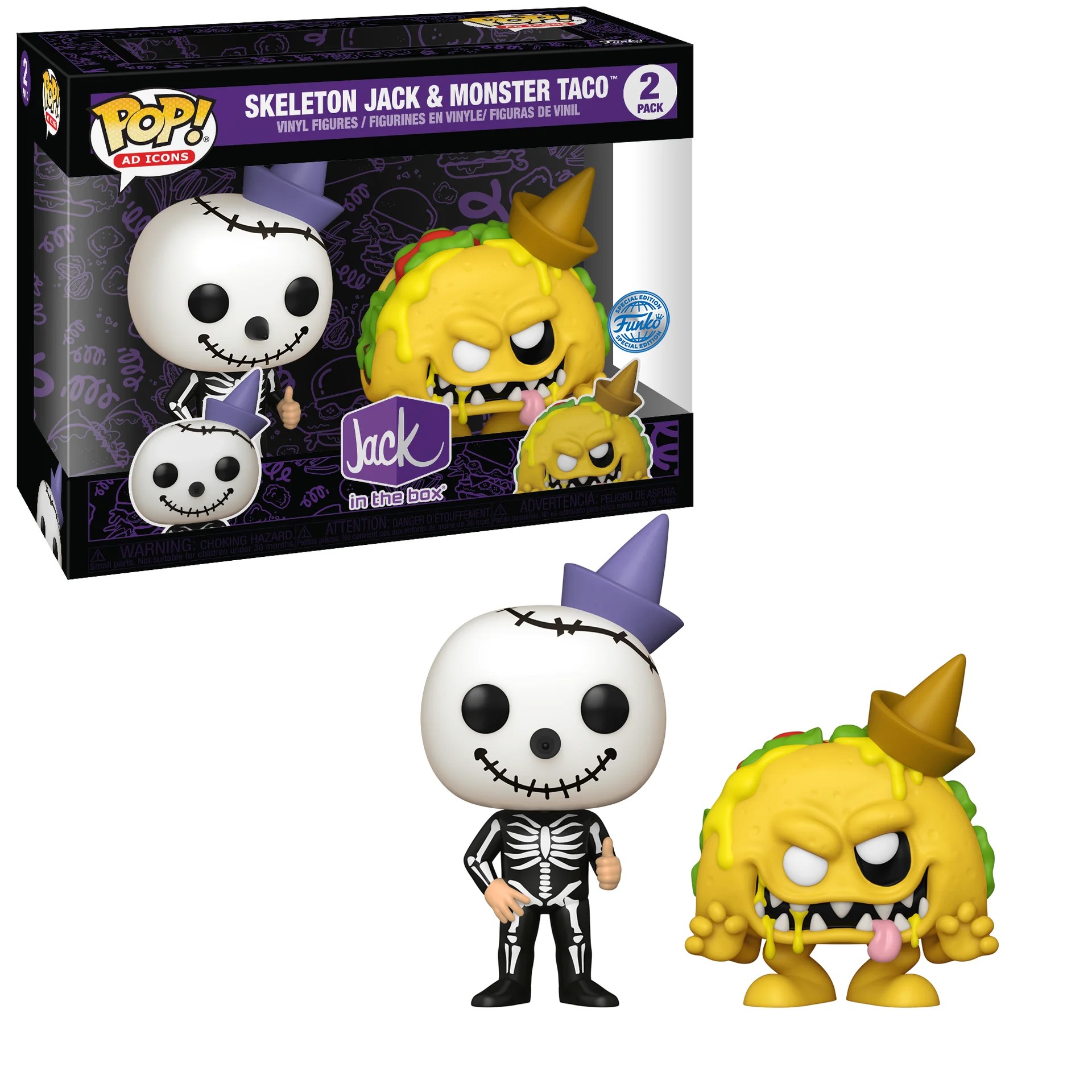 Figurka Funko POP Jack in the box: Skeleton Jack & Monster Taco 2 pack