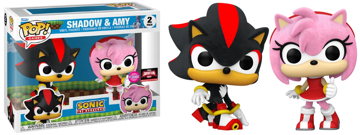 Figurka Funko Pop! Games: Sonic The Hedgehog - Shadow & Amy (Flocked)(2024 Targetcon) [2-Pack]* Na zamówienie