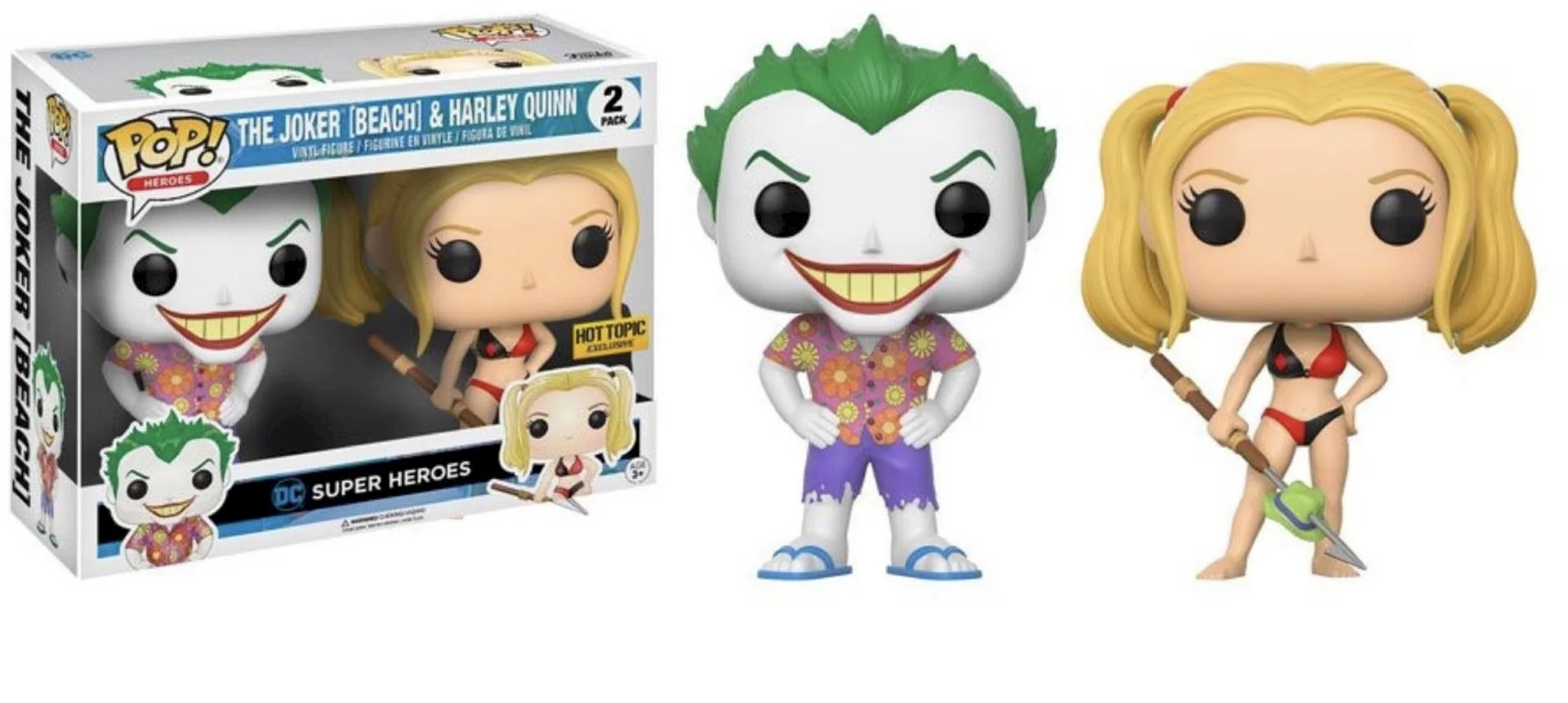 Figurka Funko POP 2-Pack DC Super Heroes - The Joker (Beach) & Harley Quinn Hot Topic Exclusive (Niewielkie uszkodzenie pudełka)