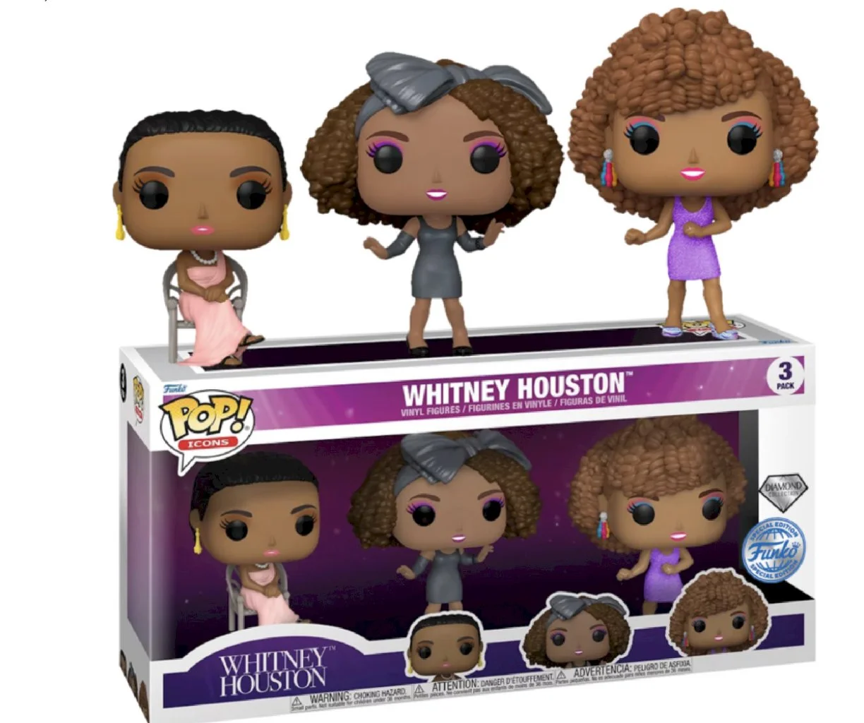 Figurka Funko POP Whitney Houston Diamond Collection Exclusive 3 pack