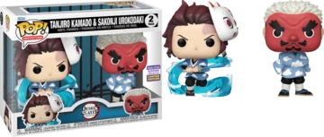 Figurka Funko POP! Animation Demon Slayer - Tanjiro Kamado & Sakonji Urokodaki (2023 Summer Convention) [2-Pack] Special Edition *Na zamówienie – zdjęcie 2