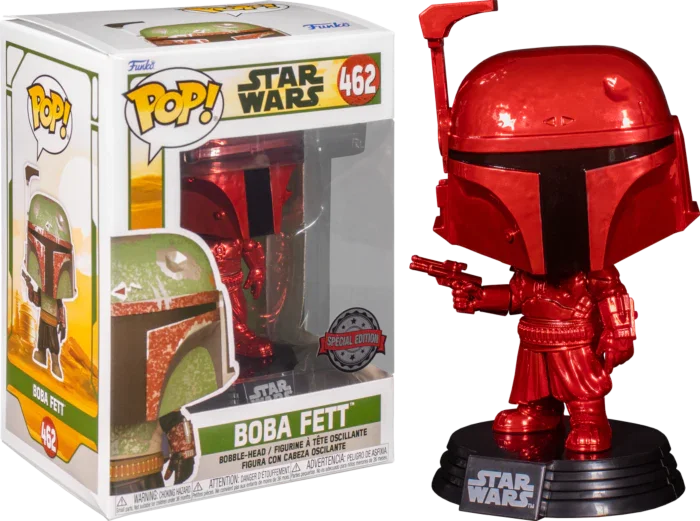 Figurka Funko POP! Star Wars The Book of Boba Fett - Boba Fett Red Chrome #462 – zdjęcie 2