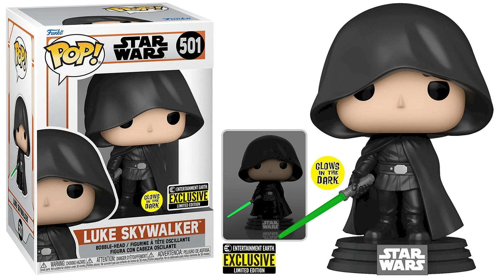 Figurka Funko POP Star Wars - Mandalorian: Luke Skywalker 501 Entertainment Earth Exc