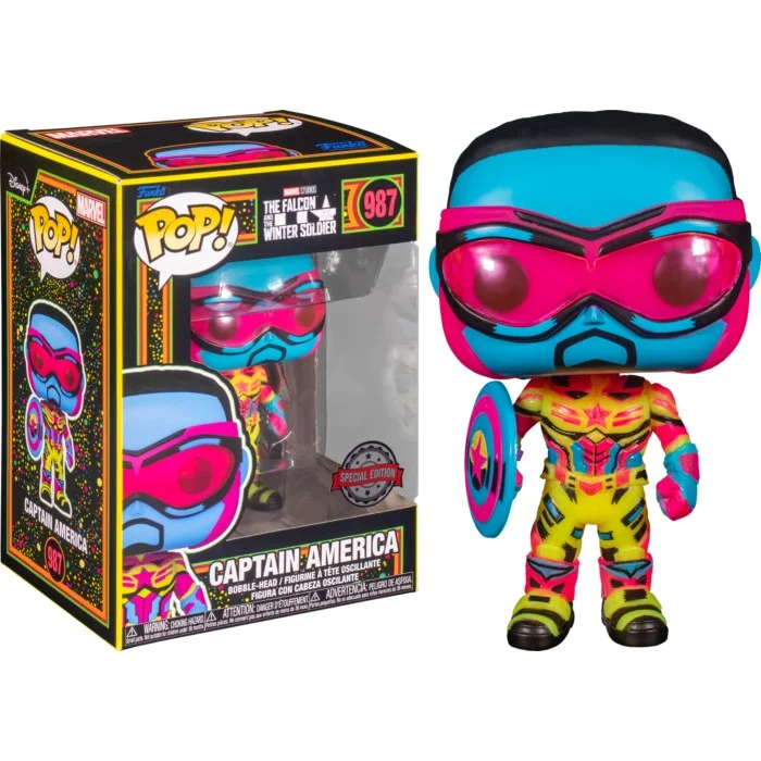 Funko POP! The Falcon and the Winter Soldier - Captain America Blacklight Glow Special Edition