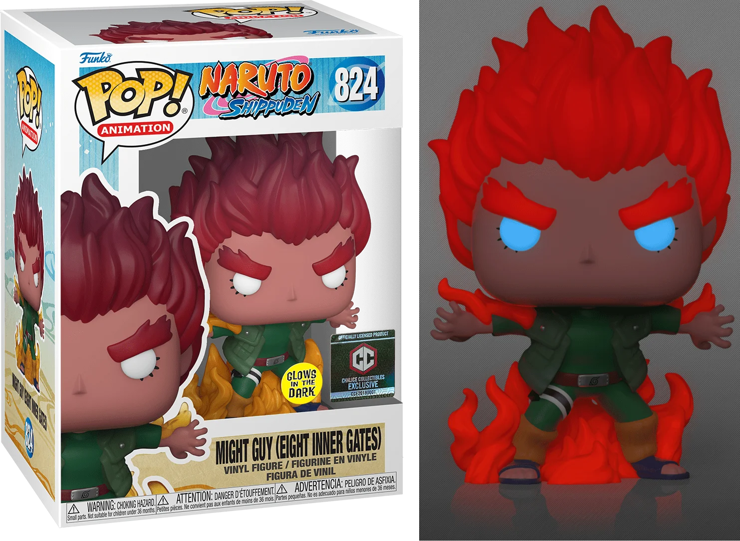 Figurka Funko Pop! Animation: Naruto Shippuden - Might Guy [Eight Inner Gates](Gitd)(Chalice) #824* Na zamówienie
