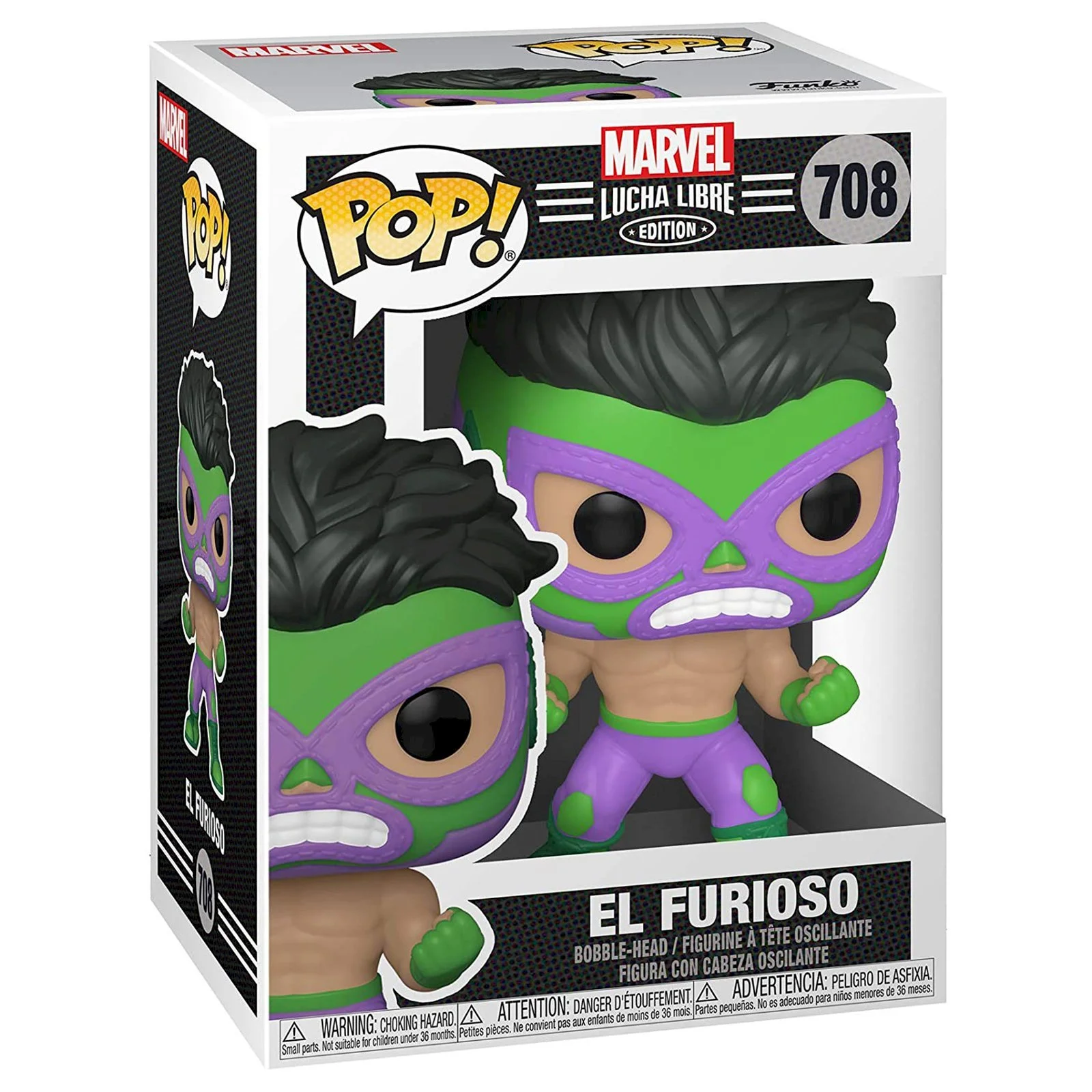 Figurka Funko POP! Marvel Lucha Libre - Hulk El Furioso #708 *Uszkodzony box – zdjęcie 3