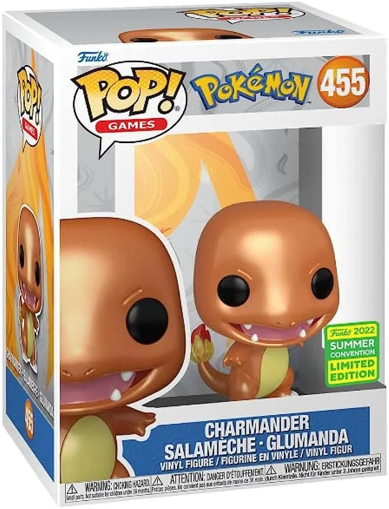 Figurka Funko POP! Games Pokemon Charmander Salameche - Glumanda Metallic Convention Special Edition #455