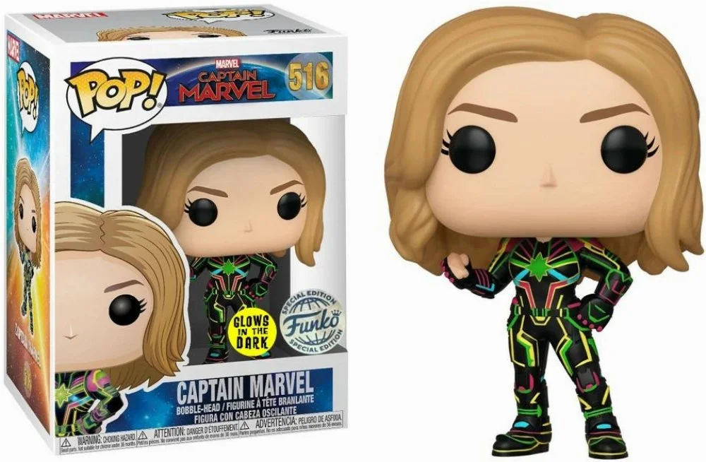 Figurka Funko POP Marvel - Captain Marvel Neon Suit (GITD) 516 Bobble-Head (Exclusive)
