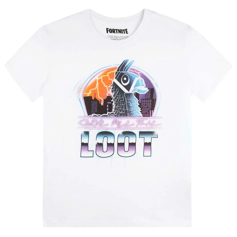 Figurka Fortnite T-shirt biała LAMA LOOT ( Dla dziecka)