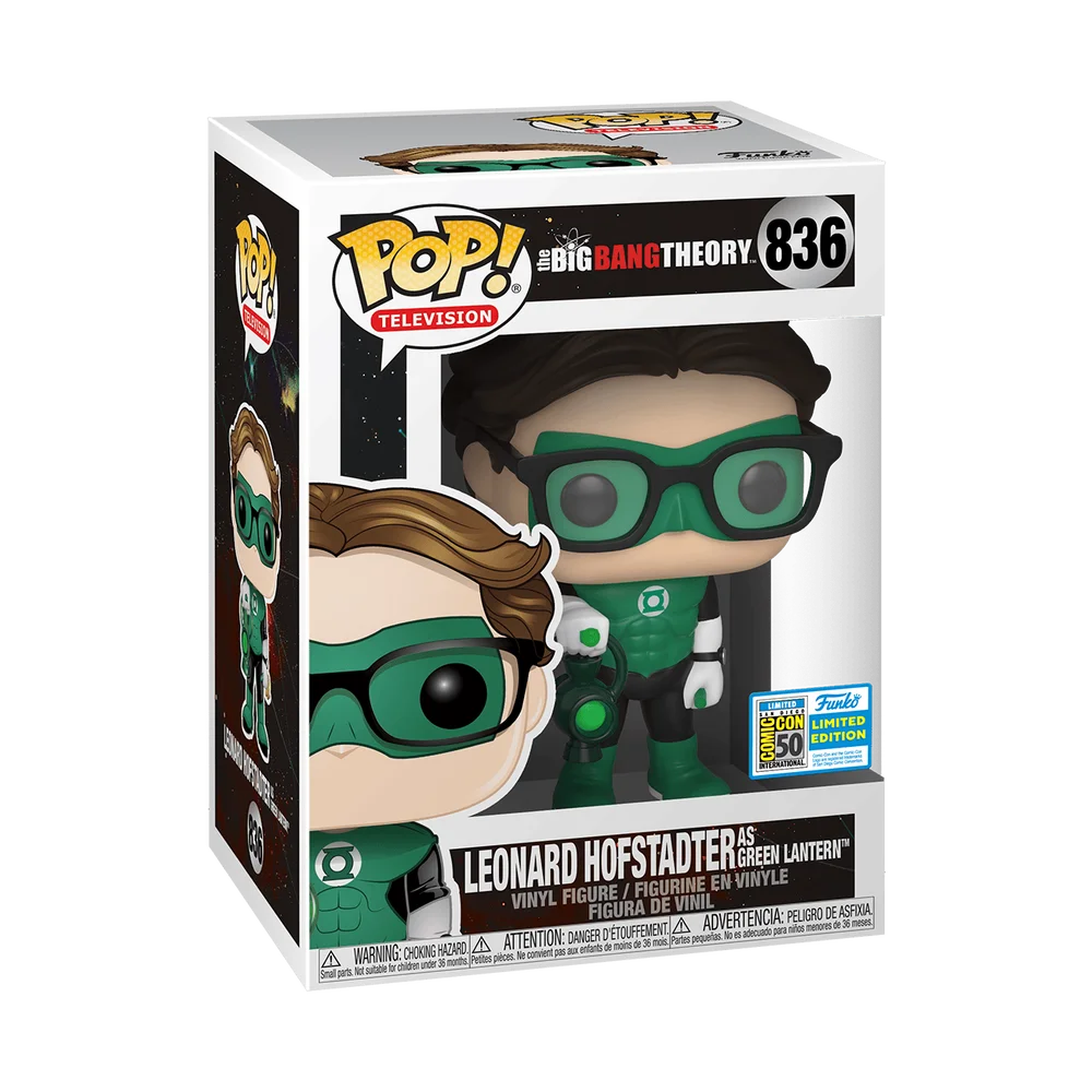 Funko POP! Big Bang Theory TV: Big Bang Theory - Leonard as Green Lantern (Justice League Halloween) 836 (Convention) *N