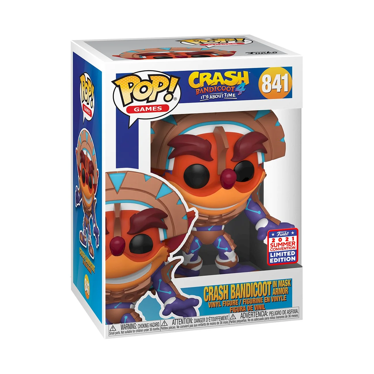 Figurka Funko POP Crash Bandicoot with Mask Armour 841 Exc *Na zamówienie – zdjęcie 2