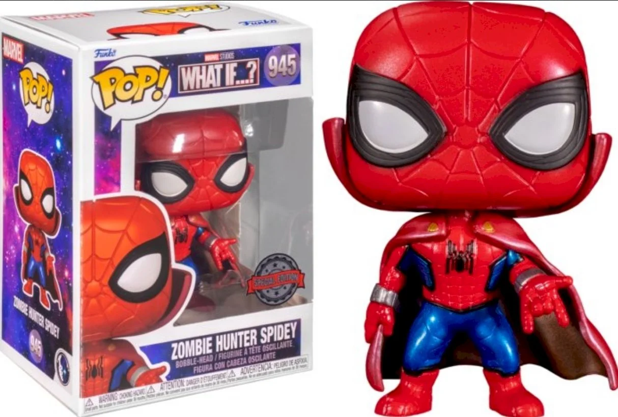 Figurka Funko Pop Marvel What If: Zombie Hunter Spidey 945 Exc (Naderwane pudełko - zdjęcie)